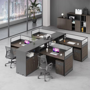 Máy Trạm Sản Xuất Văn Phòng Hiện Đại Không Gian Làm Việc 4 Trong <span class=keywords><strong>1</strong></span> Bàn Tài Chính Văn Phòng Làm Việc Bàn Với Vách Ngăn - Product Image 2