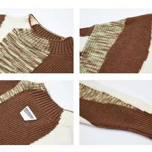 Suéter de moda de manga larga con cuello redondo personalizado, suéter de punto borroso, suéter de Jersey para hombres - Product Image 5