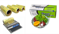 Rouleau de film plastique transparent en PVC sur mesure / emballage alimentaire en PVC 9-12 microns Rouleau de film alimentaire en PVC