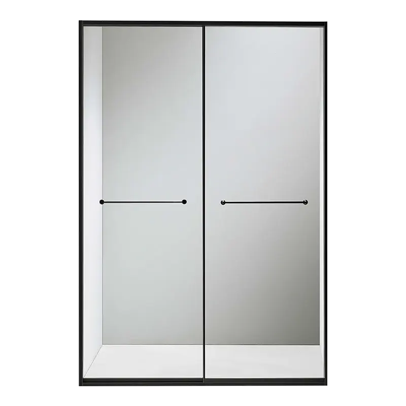 Kunden spezifischer Duschraum 304 Edelstahl gehärtete Glasscheibe Doppels chiebetür