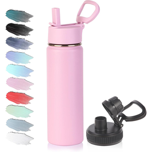 Bouteille d'eau à double paroi en acier inoxydable, gourde sportive avec couvercle à poignée, 12oz 32oz 40oz 64oz, bouteille avec logo personnalisé - Product Image 1