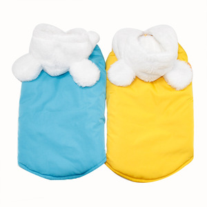 Abrigo de invierno para perros de razas grandes, ropa cálida acolchada de algodón, azul y amarillo, para Golden Retriever, Labrador, Corgi - Product Image 5