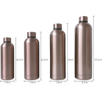 Bouteille d'eau isotherme en acier inoxydable à double paroi 350ml 500ml 750ml 1000ml
