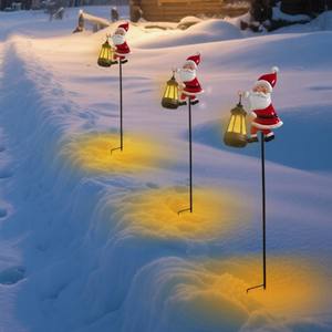 Lámpara Solar LED IP65 para Exteriores, Jardín, Césped, Estaca, Decoración Navideña con Forma de <span class=keywords><strong>Regadera</strong></span> de Santa Claus, Cuerpo de Hierro - Product Image 6