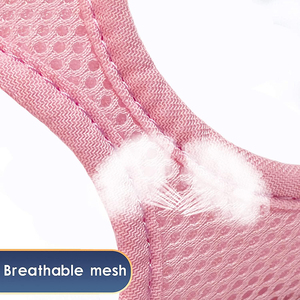Arnés de moda Muker rosa transpirable de poliéster para perros pequeños, con hebilla ajustable, chaleco de malla suave para el pecho, con cintas, al por mayor - Product Image 5