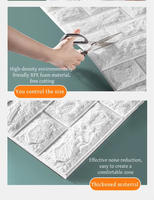 Panneau mural 3D traditionnel en mousse de brique blanche imperméable et insonorisant 70*77cm, autocollant à coller pour appartement, chambre, hôtel
