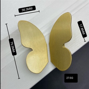 Popular Bronze Modern Light Luxury Art Simple butterfly Symmetrical Durable Cabinet <b>Door</b> Drawer Handle Wardrobe Installation - Product Image 4