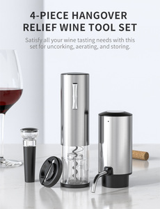 Abridor de <span class=keywords><strong>Vino</strong></span> Automático Portátil de Acero Inoxidable Negro y Plateado, de Alta Calidad y Sostenible, con Funcionamiento a Batería, Ideal para Regalos - Product Image 4
