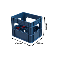 Caisse à boissons carrée JOIN robuste en plastique durable avec séparateurs pour bar, restaurant, commerce de détail, design empilable