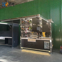Petite station de cuisson extérieure en acier inoxydable, armoire de cuisine portable pour le camping, cuisine extérieure compacte