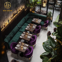 Restaurant Bois Bois Café Canapé Banc Cabine Sièges Table et Chaise Meubles Ensemble pour Café et Restaurant