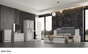 Economic Bedroom Set Furniture Bedroom Wardrobe Dresser <strong>Mirror</strong> Queen Bed Bedside Table Modern Furniture Set - Product Image 4
