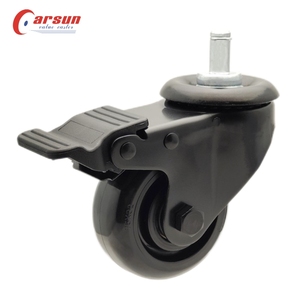 Roulettes industrielles à usage moyen 2.5/3/4/5/6-Inch Grip Ring Stem Brake 150mm Nylon Metal Wheel <span class=keywords><strong>Rigide</strong></span> Swivel Style OEM Pris en charge - Product Image 2