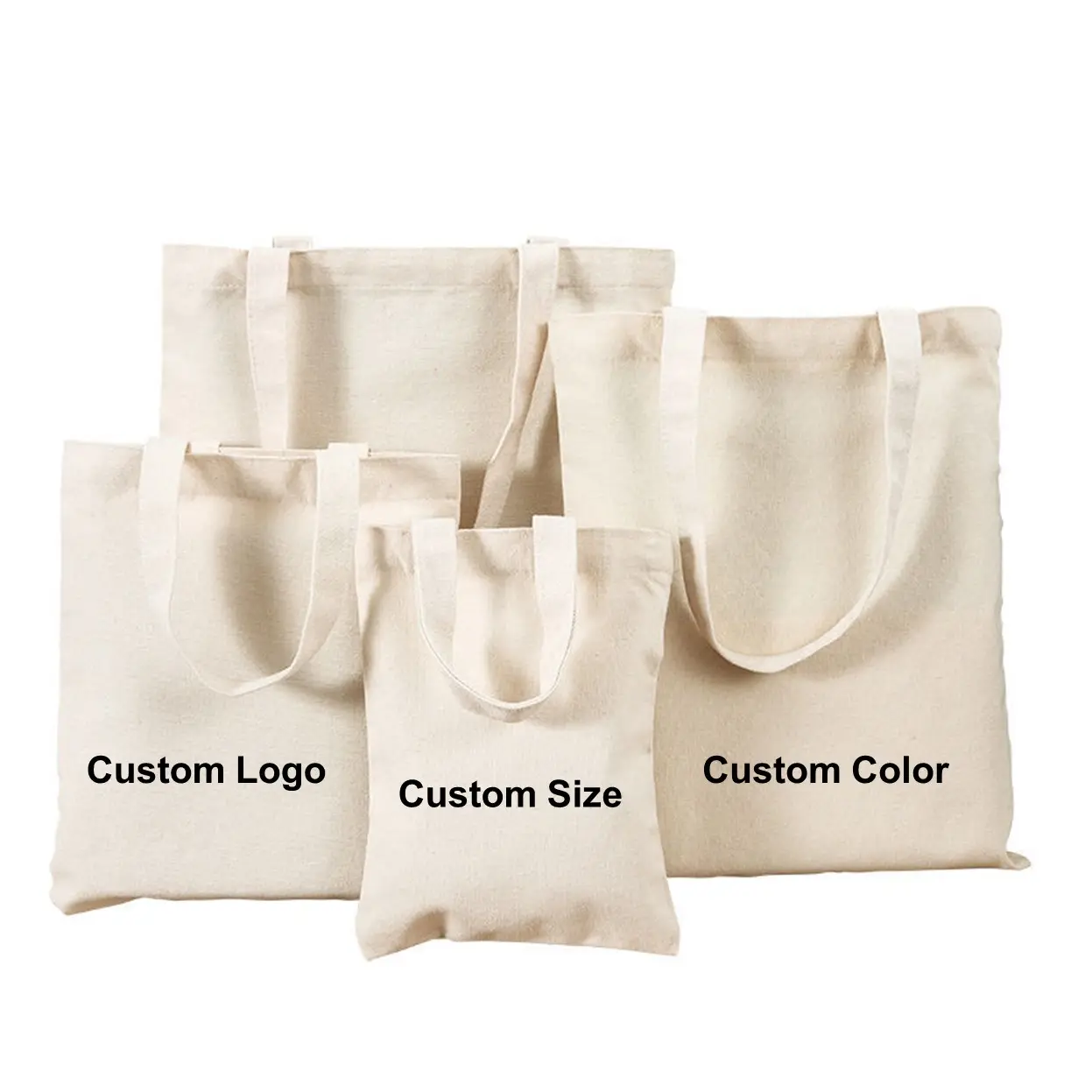 Promotional Personalized Cotton Canvas Bags Reusable Shopping Cotton Tote Bags With Custom Printed Logo