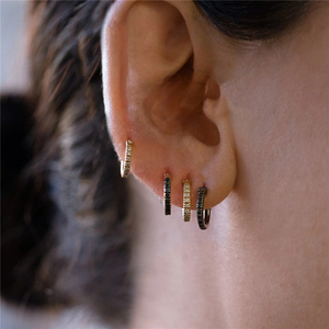 Aretes CANNER de Plata Esterlina 925 con Circonitas Cúbicas de Colores, Bañados en Oro Vermeil de 18K, Tipo Huggie, de Lujo para Mujer - Product Image 6