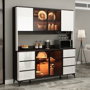 Meuble de bar multifonctionnel moderne et simple pour salon, buffet noir - Product Image 3