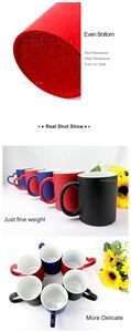 Tasses à café en porcelaine blanches et noires semi-émaillées pour sublimation avec logo – Vente en gros - Product Image 5