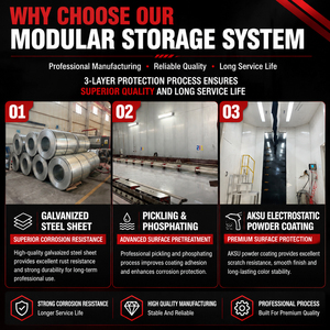 Ensemble d'armoires à outils en acier <span class=keywords><strong>de</strong></span> qualité supérieure JZD <span class=keywords><strong>Garage</strong></span> & Workshop : armoire murale, armoire à double <span class=keywords><strong>porte</strong></span>, armoire à tiroirs et <span class=keywords><strong>chariot</strong></span> à outils inclus - Product Image 2