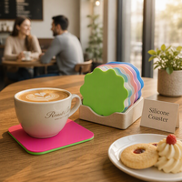 Sous-verres en silicone de qualité alimentaire, formes variées, antidérapants, résistants à la chaleur, avec logo personnalisé, pour tasses à café, thé, maison, café, vente en gros