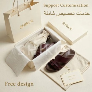 <b>Mens</b> Genuine <b>Leather</b> slippers Gulf Shoes Handmade Luxury Ramadan Traditional slippers <b>Men</b> Arabic Sandals Dubai Ramadan - Product Image 5