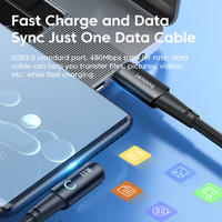 Câble Toocki nouvelle arrivée 60W Type C vers Type C 5A à angle droit, câble Type C pour charge rapide