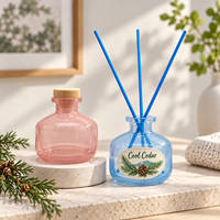 Diffuseur d'arômes en verre en gros rose/bleu, bouteille vide de 100 ml pour huiles essentielles, diffuseur à bâtonnets, décoration intérieure, logo personnalisé, marque privée