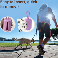 Porte-sac à déjections canines pour laisse, léger et portable, en PVC, distributeur de sacs à déjections canines avec attache pour laisse, taille M