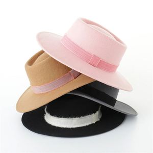 X1267 Sombreros Fedora de Lana Unisex, Sombrero Homburg de Fieltro de Ala Ancha, Gorras de Ala Ancha de Moda para Mujer, Sombrero Fedora de Lana Unisex - Product Image 4