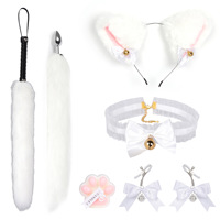 Ensemble de sept pièces de jouets sexuels SM, bandeau queue de chat, accessoire interactif pour la flirt féminin, plug anal pour adultes