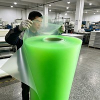 Feuille translucide verte en PP, PET, PVC, rouleau d'usine, film plastique, panneau pour thermoformage et emballage