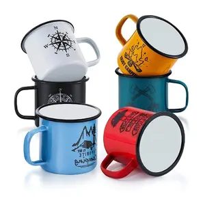 Kleurrijk Metaal Koffie Thee Cups Mokken Melk Cup Emaille Camping Mok Voor Reizen