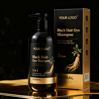 Champú para Teñir el Cabello 3 en 1 Gatase, Color Negro, Instantáneo, Duradero, a Base de Plantas Naturales, para Hombres y Mujeres