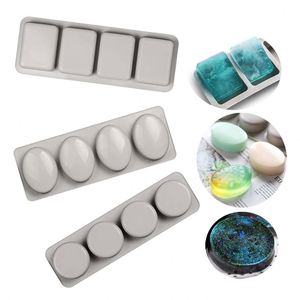 Oval Shape Resin 3D Massage Chocolat Cake Ice Custom bar Silicone Soap Mould <b>Molds</b> in Bulk for Handmade Soap Lot Making - Product Image 2