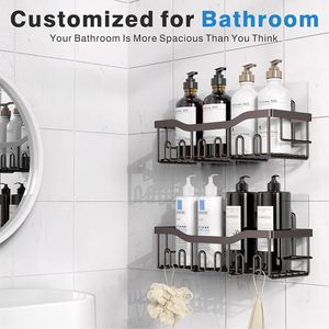 Estante Organizador Moderno para Ducha de Cocina y Baño, Jabonera de Hierro Montada en Pared, Estante de Almacenamiento Esquinero Fácil, Sin Necesidad de Taladrar - Product Image 2