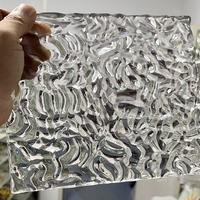 Nouveau design de bloc de verre texturé en cristal pour cloison, motif pierre, peinture claire, bloc de verre artistique en cristal léger