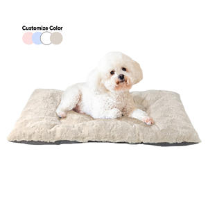 C4P Luxus Kunstfell Haustierbett 29 Zoll Rechteckiges Hundekissen mit Rosenmuster Neues Design Zubehör Günstiger Großhandel Katzenbett - Product Image 1