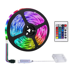 <span class=keywords><strong>5V</strong></span> 5050 RGB <span class=keywords><strong>LED</strong></span> thông minh dải ánh sáng Dimmable TV nền môi trường xung quanh đèn nền 24-Key điều khiển từ xa pin-powered dải ánh sáng - Product Image 6