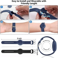 Bracelet étanche en silicone souple Sûr Confortable à Porter Sangle Réglable GPS Tracker Étui de Protection pour Bracelet Airtag