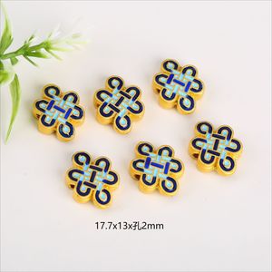 ลูกปัดเคลือบสีแดงน้ำเงินลายปมจีนแบบคลอซอนน์ ของ Lisheng Jewelry สำหรับทำเครื่องประดับ DIY สไตล์เรโทรศิลปะ - Product Image 3