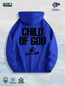 Tanrı'nın Çocuğu Grafikli Kapüşonlu Üst %100 Pamuk ABD Deposu 7 Renk - Product Image 6