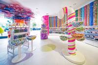 Design d'intérieur de confiserie, décoration de bar à bonbons, présentoirs pour magasin de chocolat, armoire à bonbons pour sucettes