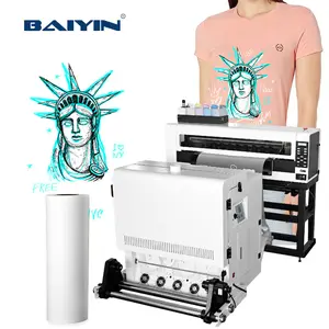 Baiyin Impressora de rolo de filme DTF grande formato 60 cm, impressora de rolo de filme DTF de 24 polegadas com secador vertical DTF de 60 cm