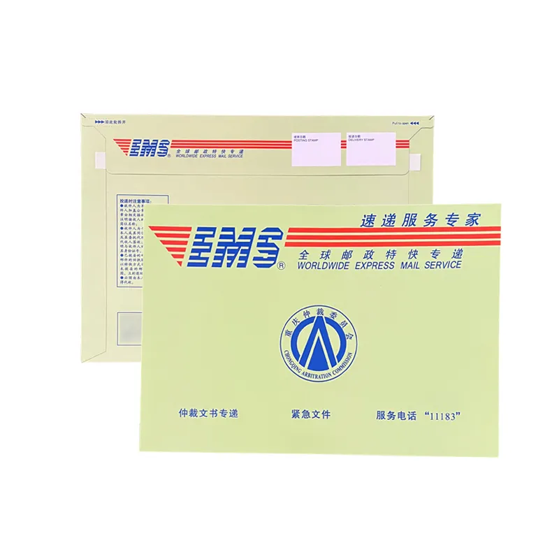 Busta di consegna espressa stampata porta documenti volantino del tribunale sacchetto di carta impermeabile biodegradabile