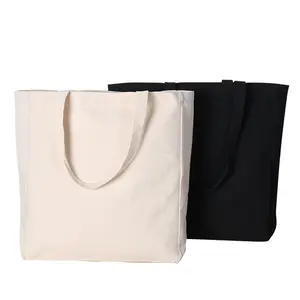 Vente en gros de sac fourre-tout simple écologique personnalisé sac à provisions en toile de coton avec logo personnalisé