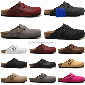 Zuecos Suaves de Cuero de Ante para Hombre y <span class=keywords><strong>Mujer</strong></span>, Zapatillas con Plantilla de Corcho Antideslizante, Diseño Personalizado, Unisex - Product Image 1