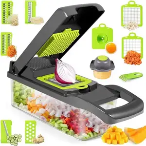 Frucht-Werkzeuge Küche 15-in-1 Gemüse-Lebensmittel Mandoline Zwiebel-Schneider und Ratter für Gemüseschneider manueller Gemüseschneider Schneider