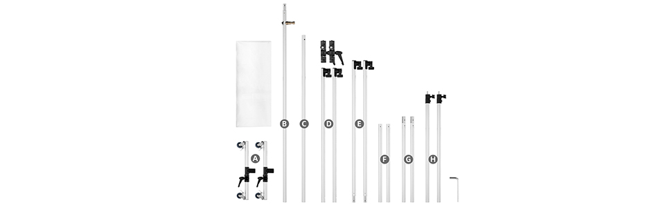 Pro Studio Solutions Adjustable Direction 150x200cm Collapsible Sun Scrim, Diffuse & Silver Black Reflector Kit with Wheel
