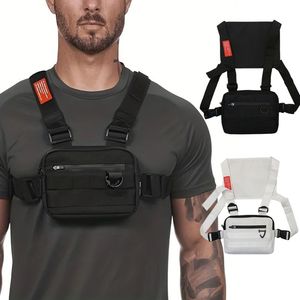 Sac de poitrine imperméable pour homme, sac gilet unisexe en Oxford résistant à l'usure, sac banane grande capacité pour homme, sac d'extérieur - Product Image 1