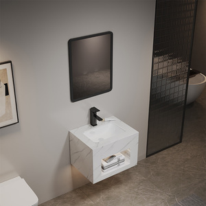 Mueble <span class=keywords><strong>de</strong></span> Baño Moderno con Lavabo Integrado <span class=keywords><strong>de</strong></span> Doble Capa y Encimera <span class=keywords><strong>de</strong></span> Piedra, Lavabo para Baño Doméstico - Product Image 4