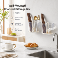 Boîte à baguettes en plastique compacte et économique pour la cuisine domestique, support mural pour vaisselle, conteneur de qualité alimentaire avec drainage